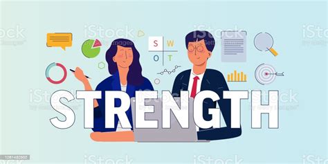 Strength Swot Analysis Business Marketing Process Looking At Data Stock