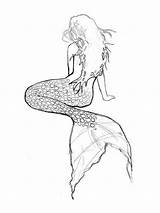 Watercolor Mermaids Havfrue Tegninger Meerjungfrau Tegning Mako Havfruer Dreaming Sirenas Malerei Meerjungfrauen Aquarell Skizzieren Ausmalbilder Malerier Getdrawings Tails sketch template