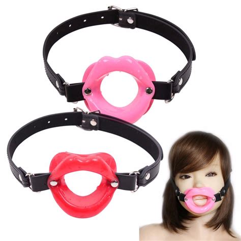 New Sex Toys For Women Fetish Leather Rubber Lips O Ring Open Mouth Gag