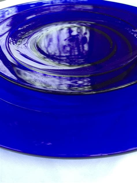 Salad Plates Cobalt Blue Glass Stardust