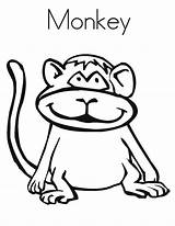 Monkey Coloring Funny Baby Pages sketch template