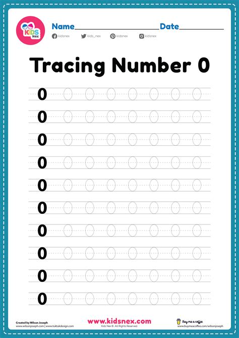 tracing number  worksheet  kindergarten   printable