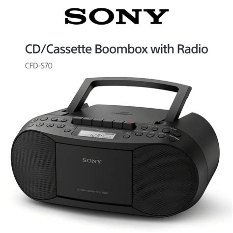 sony cfd  portable cd cassette boombox player  radio stereo rms output  mega bass