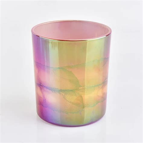 11oz Iridescent Colorful Glass Candle Containers For Home Decor Buy
