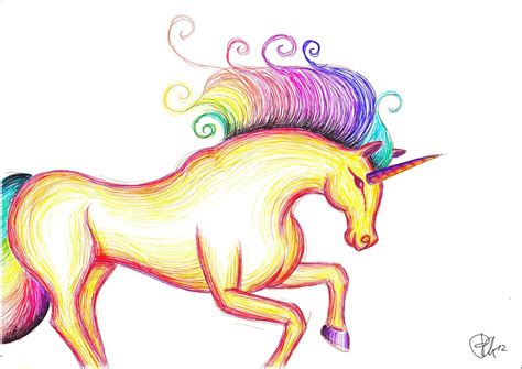 rainbow unicorn drawing  getdrawings