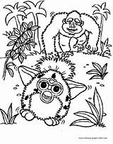 Coloring Pages Furby Cartoon Color Printable Furbies Kids Character Sheets Print Colouring Back sketch template
