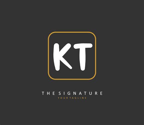 k t kt initial letter handwriting and signature logo a concept