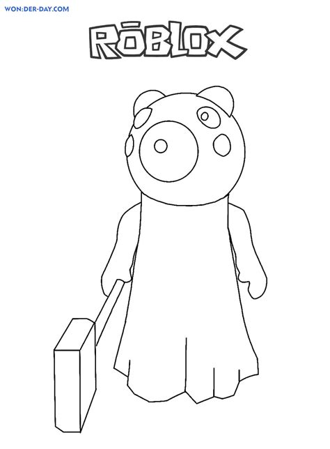 printable roblox piggy characters coloring pages