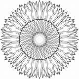 Sunflower Coloring Mandala Pages Visit sketch template