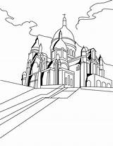 Coloring Pages Paris Ages Middle Cathedral Sacred Heart Basilica Getcolorings Getdrawings Print Drawing Colorings sketch template
