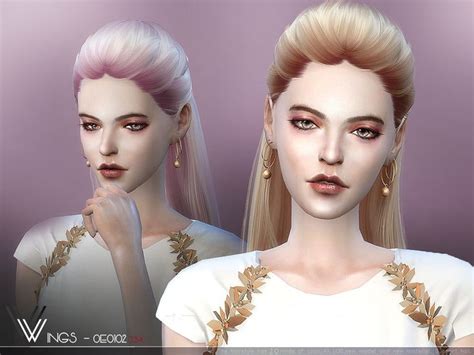 The Sims Resource Wings Oe0102 Hair Sims 4 Hairs