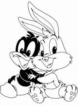 Coloring Bunny Duffy Looney Tunes sketch template