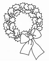 Wreath Christmas Coloring Pages Clipart Wreaths sketch template