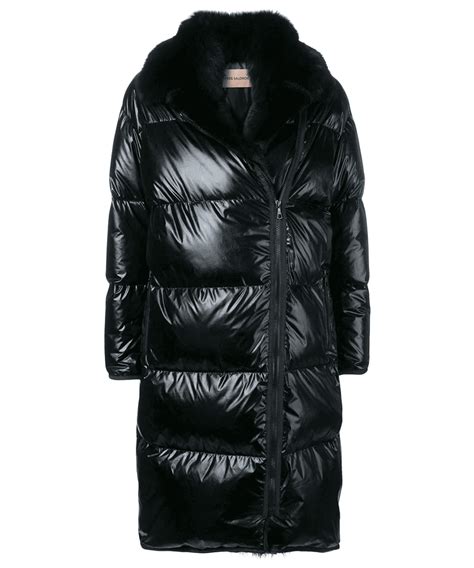 yves salomon black mink puffer coat