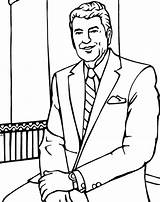Reagan Ronald Coloring President Pages Presidents Printable George Bush Color Mcdonald Kids Print Clipart Sheets Clip Hawks Printables Wilson Facts sketch template
