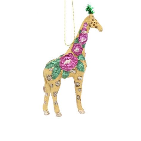 gisela graham tropical fantasy giraffe resin hanging decoration