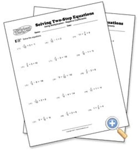 multiplication solving  step equations worksheetworkscom