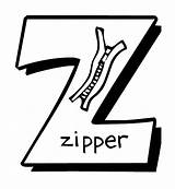 Coloring Zipper Letter Alphabet Pages Kids sketch template