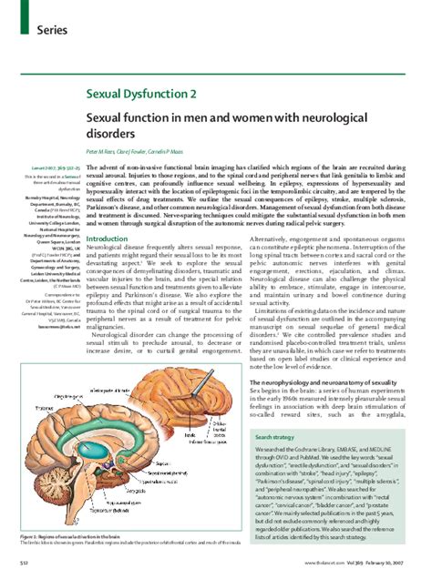Pdf Sexual Function In Men And Women With Neurological Disorders