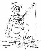 Coloring Fisherman Pages Boy Drawing Fishing Printable Boat Fish Getdrawings Getcolorings sketch template