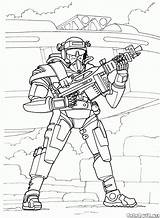 Coloring Futuristic Wars Pages Soldier Future sketch template
