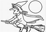 Coloring Witches Flying Kids Pages Witch Happy Clipart Printable Popular Library sketch template