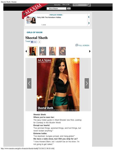 Maxim Online Sheetal Sheth