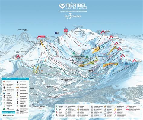 meribel piste map plan  ski slopes  lifts onthesnow