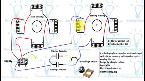 capacitor starter motor diagram