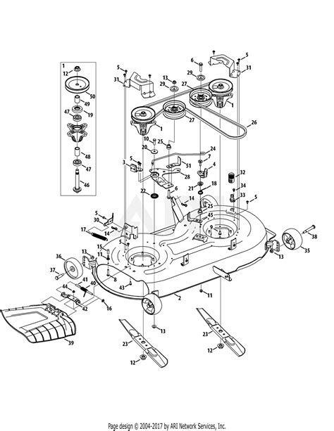 troy bilt alaks tb  parts diagram  mower deck