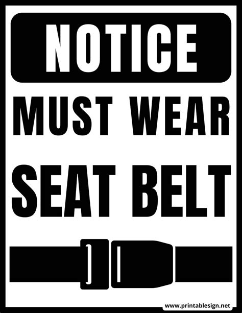 seat belt signs pack 20