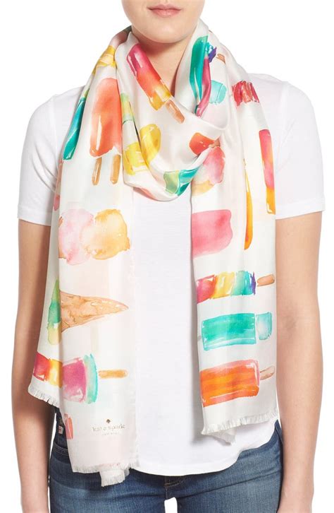 kate spade new york flavor of the month print silk scarf