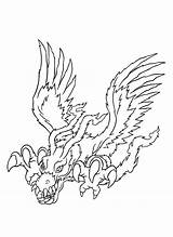 Digimon Coloring Pages Garurumon Color Printable Drawing Dragon Book Cute sketch template