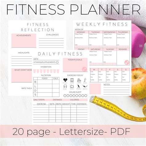monthly fitness printable planner fitness tracker workout ubicaciondepersonascdmxgobmx