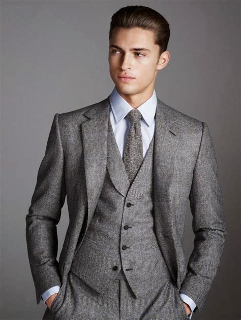 beauty  fashion mens business suits grey suit