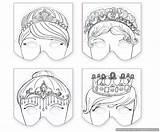 Mask Make Princesses Coloring sketch template