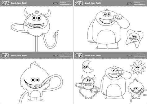 brush  teeth coloring pages super simple