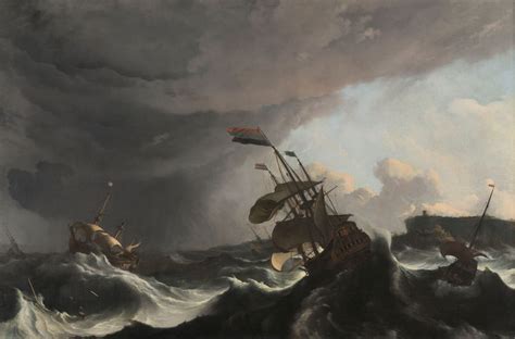 oorlogsschepen tijdens een storm ludolf bakhuysen ca  mijnnieuweschilderijnl