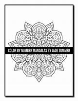 Number Color Mandalas Coloring Book Description Jade Summer Jadesummer sketch template