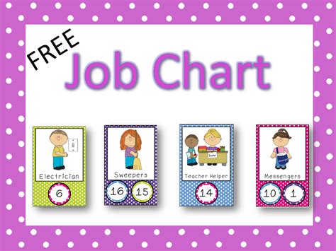 job charts preschool job chart job chart preschool jobs