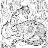 Coloring Pages Mythical Creatures Creature Magical Fantasy Celestial Mystical Color Animal Printable Adults Adult Seasonings Dragon Print Mythological Colouring Book sketch template