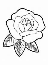 Rose Coloring Pages Easy Simple Flower Drawing Drawings Flowers Rosa Desenho Escolha Pasta Para Colorir sketch template