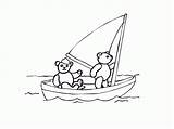Coloring Boat Bear Pages Row Sailboat Clipart Cute Cartoon Popular Coloringhome Library Kids sketch template