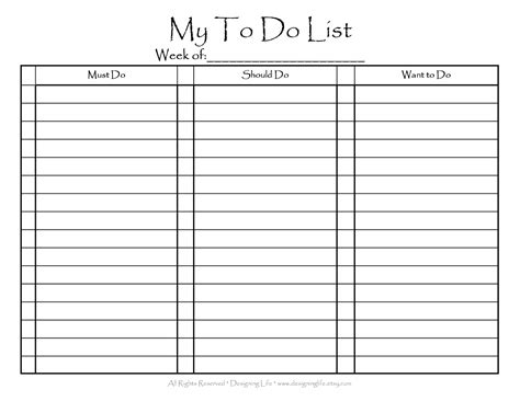 designing life gift week day    list printable