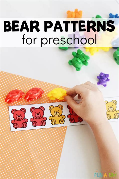 bear pattern printable helps preschoolers practice patterns