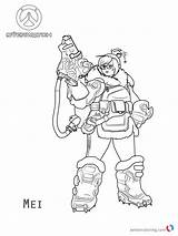 Overwatch Coloring Pages Mei Printable sketch template