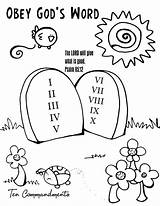 Commandments Coloring Pages Ten Printable Getcolorings sketch template