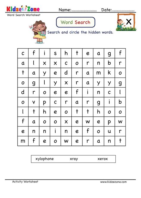 word search worksheet letter  words kidzezone