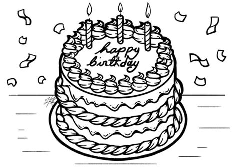 birthday cake coloring page  printable coloring pages