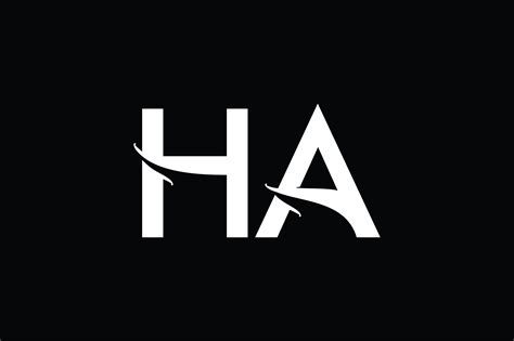 ha monogram logo design  vectorseller thehungryjpeg